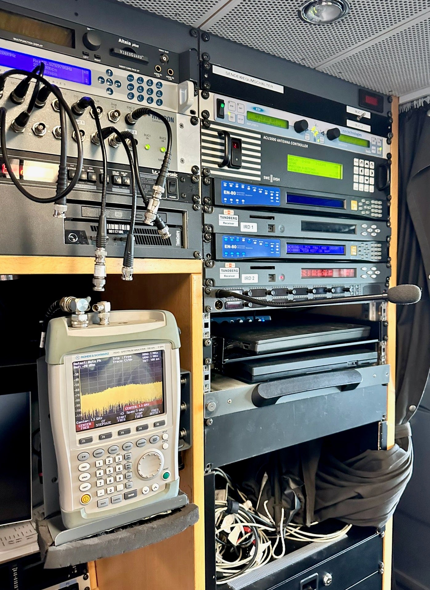 HD OB truck with uplink system